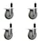 Service Caster 5'' Gray Poly Swivel 1-1/4'' Expanding Stem Caster Set Total Lock Brake, 4PK SCC-EXTTL20S514-PPUB-114-4 - alternate 1